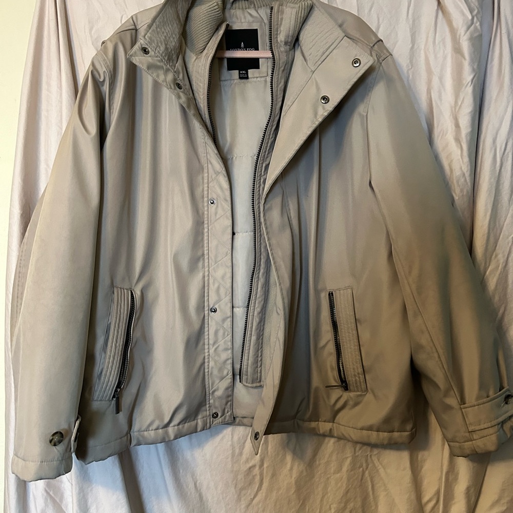 London fog Men's Beige bomber Jacket size XXL